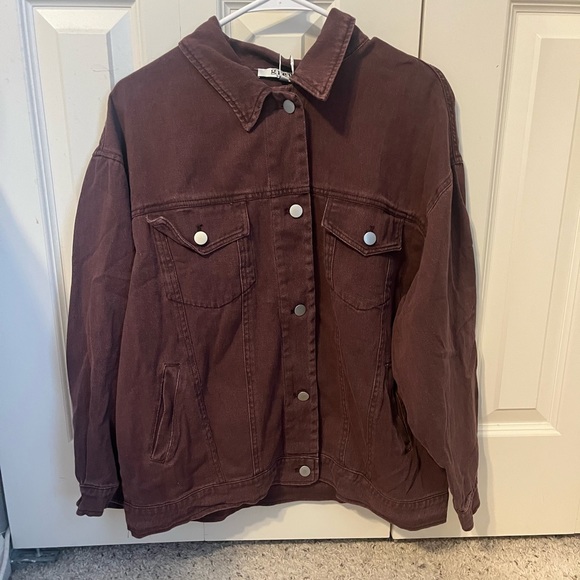 Grey Bandit Kailey Jacket new with tags. Brown jean jacket in a size medium - Picture 2 of 3